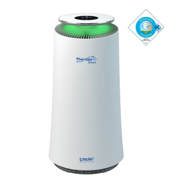 Therapy Air® SMART - air purifier with a negative ion generator and UV-C light; the three-layer filter includes a HEPA 13 filter - white