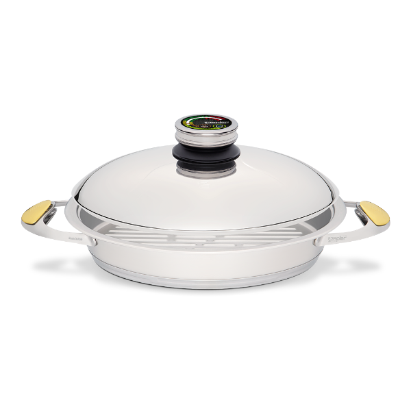 Cookware Oval Griller pan for cooking without fat and water - grill pan 2.5 l Ø 30 cm