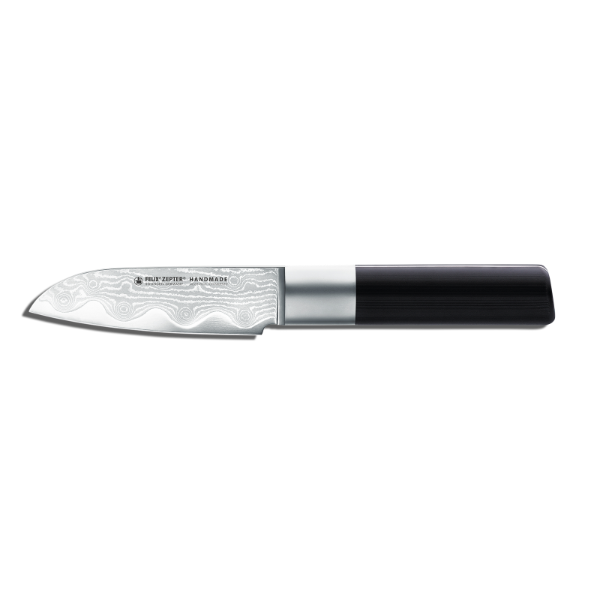 knife Absolute ML - kitchen knife for peeling vegetables and fruits, handcrafted from Japanese Damascus steel, Felix Solignen, 11 cm blade